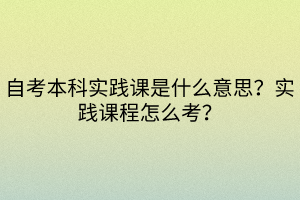 自考本科實(shí)踐課是什么意思？實(shí)踐課程怎么考？