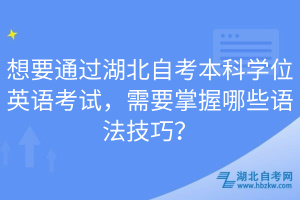 想要通過湖北自考本科學(xué)位英語考試，需要掌握哪些語法技巧？