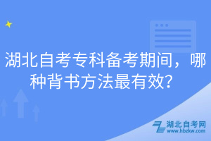 湖北自考專科備考期間，哪種背書方法最有效？