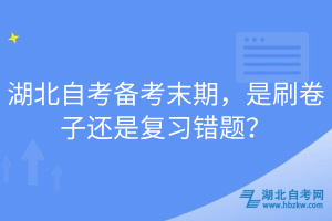 湖北自考備考末期，是刷卷子還是復(fù)習(xí)錯題？