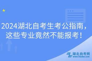 2024湖北自考生考公指南，這些專業(yè)竟然不能報考！