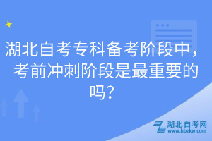 湖北自考專科備考階段中，考前沖刺階段是最重要的嗎？