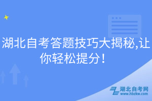 湖北自考答題技巧大揭秘,讓你輕松提分！