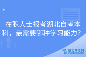 在職人士報(bào)考湖北自考本科，最需要哪種學(xué)習(xí)能力？