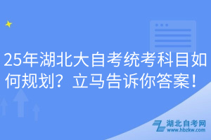 25年湖北大自考統(tǒng)考科目如何規(guī)劃？立馬告訴你答案！