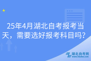 25年4月湖北自考報(bào)考當(dāng)天，需要選好報(bào)考科目嗎？