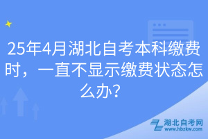 25年4月湖北自考本科繳費(fèi)時(shí)，一直不顯示繳費(fèi)狀態(tài)怎么辦？