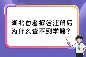 湖北自考報名注冊后為什么查不到學(xué)籍？