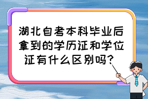 湖北自考本科畢業(yè)后拿到的學(xué)歷證和學(xué)位證有什么區(qū)別嗎？