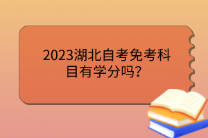 2023湖北自考免考科目有學(xué)分嗎？