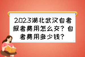 2023湖北武漢自考報考費用怎么交？自考費用多少錢？