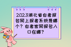 2023湖北省自考報(bào)名網(wǎng)上報(bào)考系統(tǒng)是哪個(gè)？自考官網(wǎng)報(bào)名入口在哪？