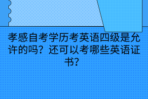 孝感自考學(xué)歷考英語(yǔ)四級(jí)是允許的嗎？還可以考哪些英語(yǔ)證書？