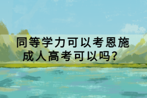 同等學力可以考恩施成人高考可以嗎？