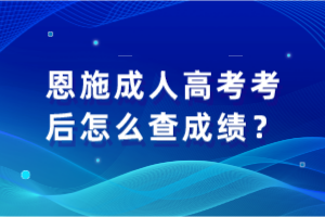 恩施成人高考考后怎么查成績？