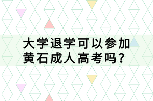 大學(xué)退學(xué)可以參加黃石成人高考嗎？