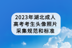 2023年湖北成人高考考生頭像照片采集規(guī)范和標準