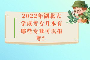 2022年湖北大學(xué)成考專升本有哪些專業(yè)可以報考？