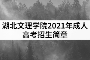 2021年湖北文理學(xué)院成人高考招生簡章