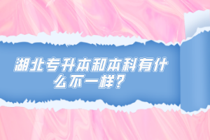 湖北專升本和本科有什么不一樣？