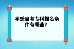 孝感自考?？茍?bào)名條件有哪些？